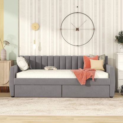 Upholstered Daybed With Slat Support