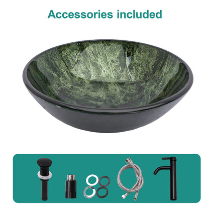 Vessel Sink With Faucet And Pop-Up Drain