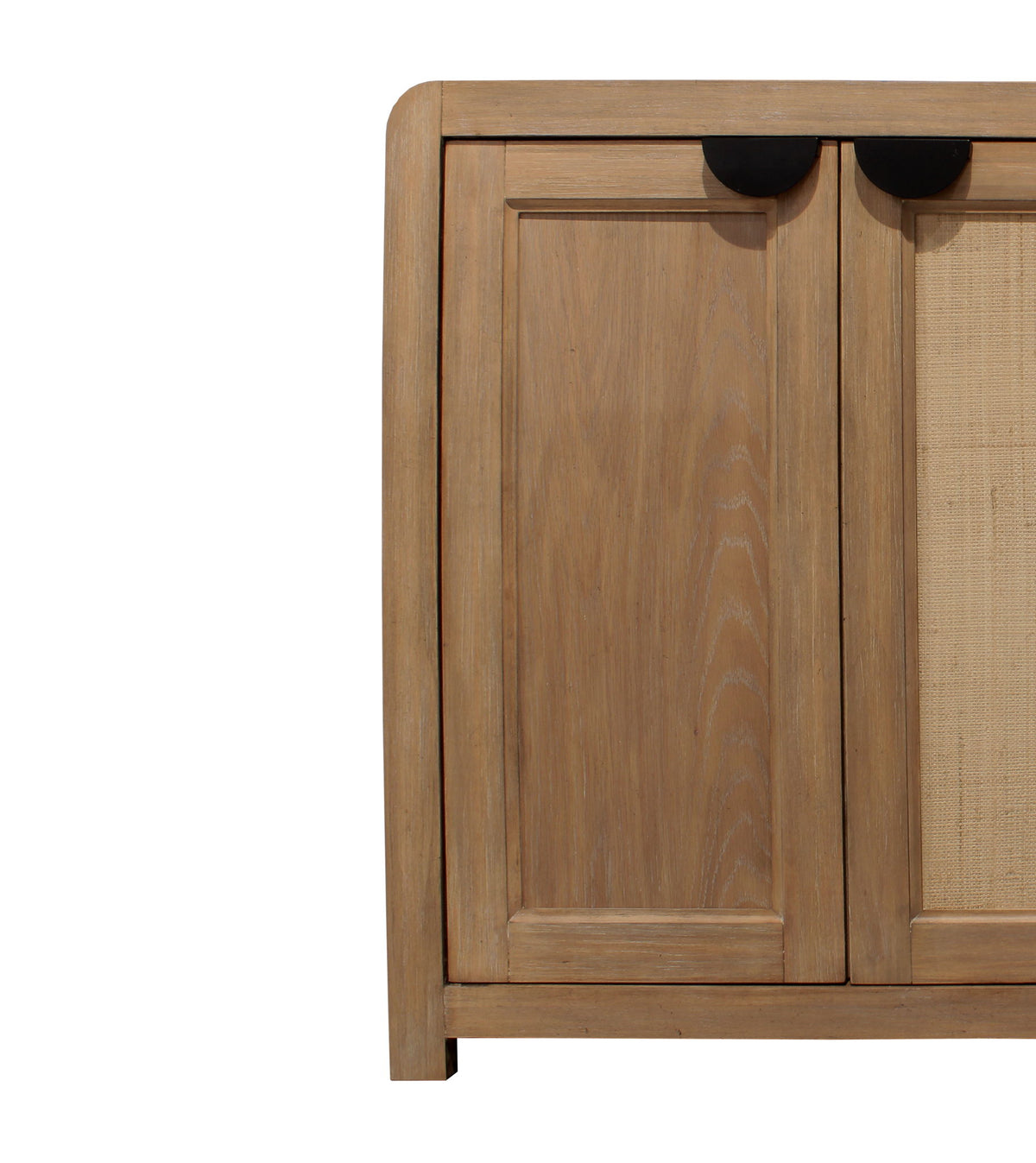 Escape - Console With Reversible Panel Doors - Glazed Natural Oak / Natural Cane