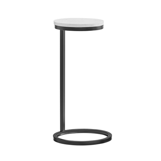 Cerro - Round Accent Table - Antique Bronze / White Marble