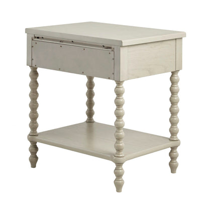 Traditional Durable Nightstand Table With Drawer And Shelf