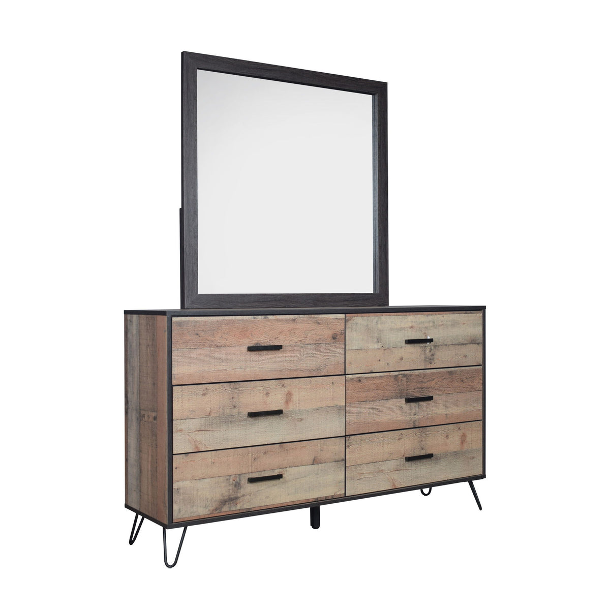 Elk River - 2 Piece Dresser & Mirror Set - Rustic White