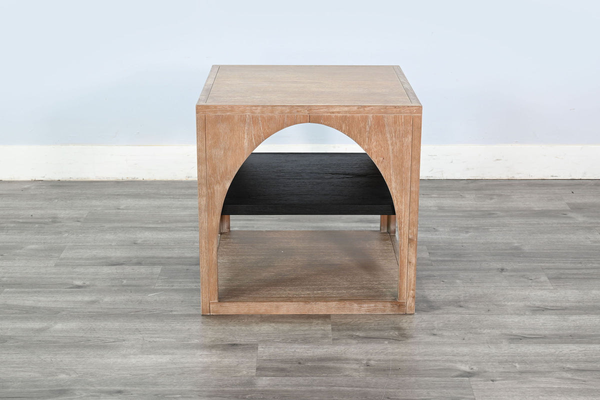 Modern - Wood Table With Arched Open Shelf Design