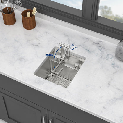 Undermount Bar Sink With Folding Faucet