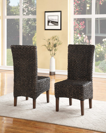 Meadow - Wicker Dining Chair (Set of 2) - Brick Brown