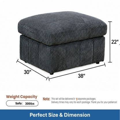 Oversized Ottoman Footrest Extra Seat Living Room - Dark Gray