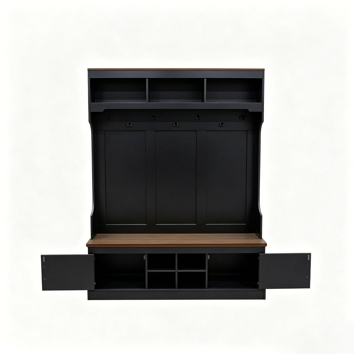 Farmhouse Hall Tree With Bench And Shoe Storage