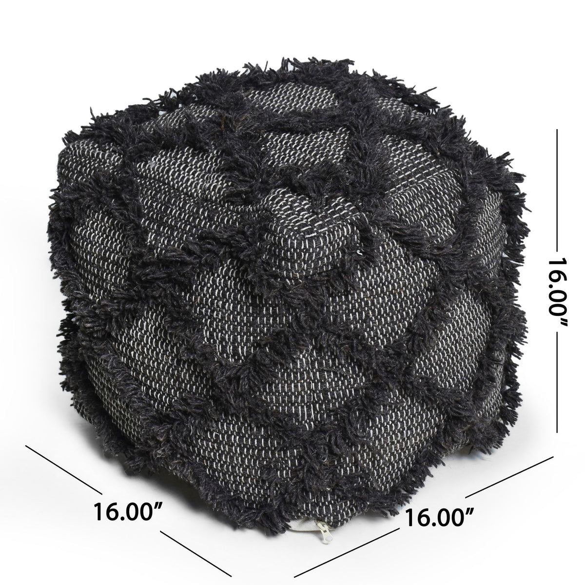 Jumanji - Handcrafted Wool And Cotton Pouf - Brown