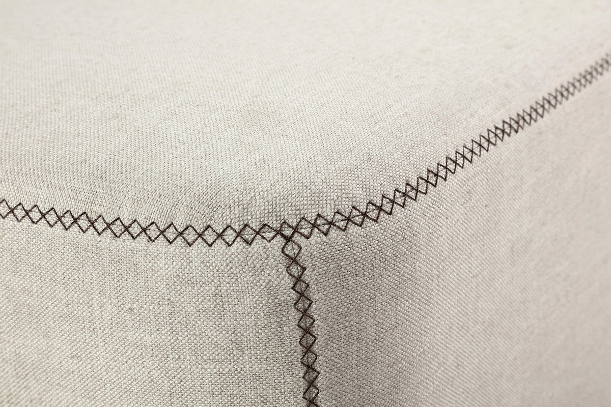Virgil Louis - Upholstered Ottoman - Natural Linen