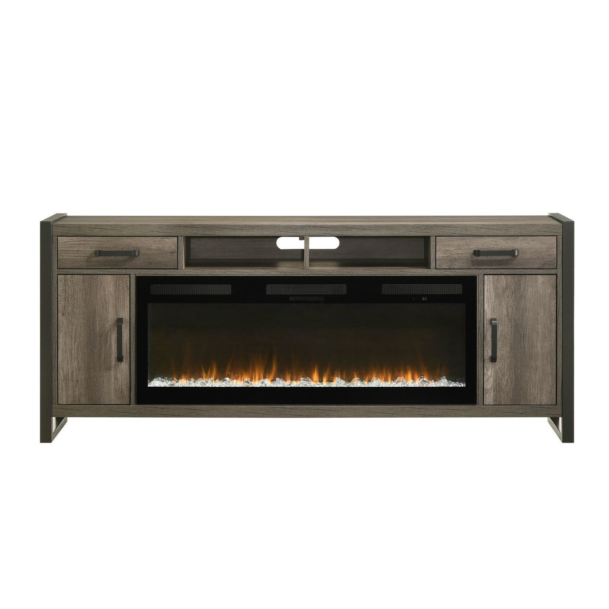 Fireplace TV Consoles - 686 78" Console With Fire FTS - Brown