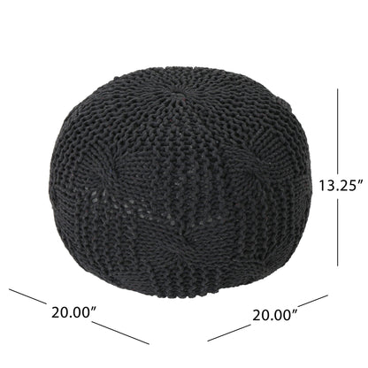 Bordeaux - Knitted Round Pouf