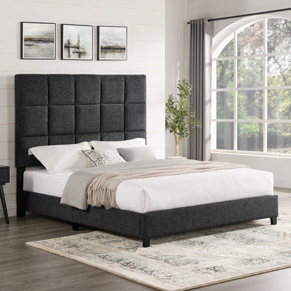 Bridger - Upholstered Squares Panel Bed