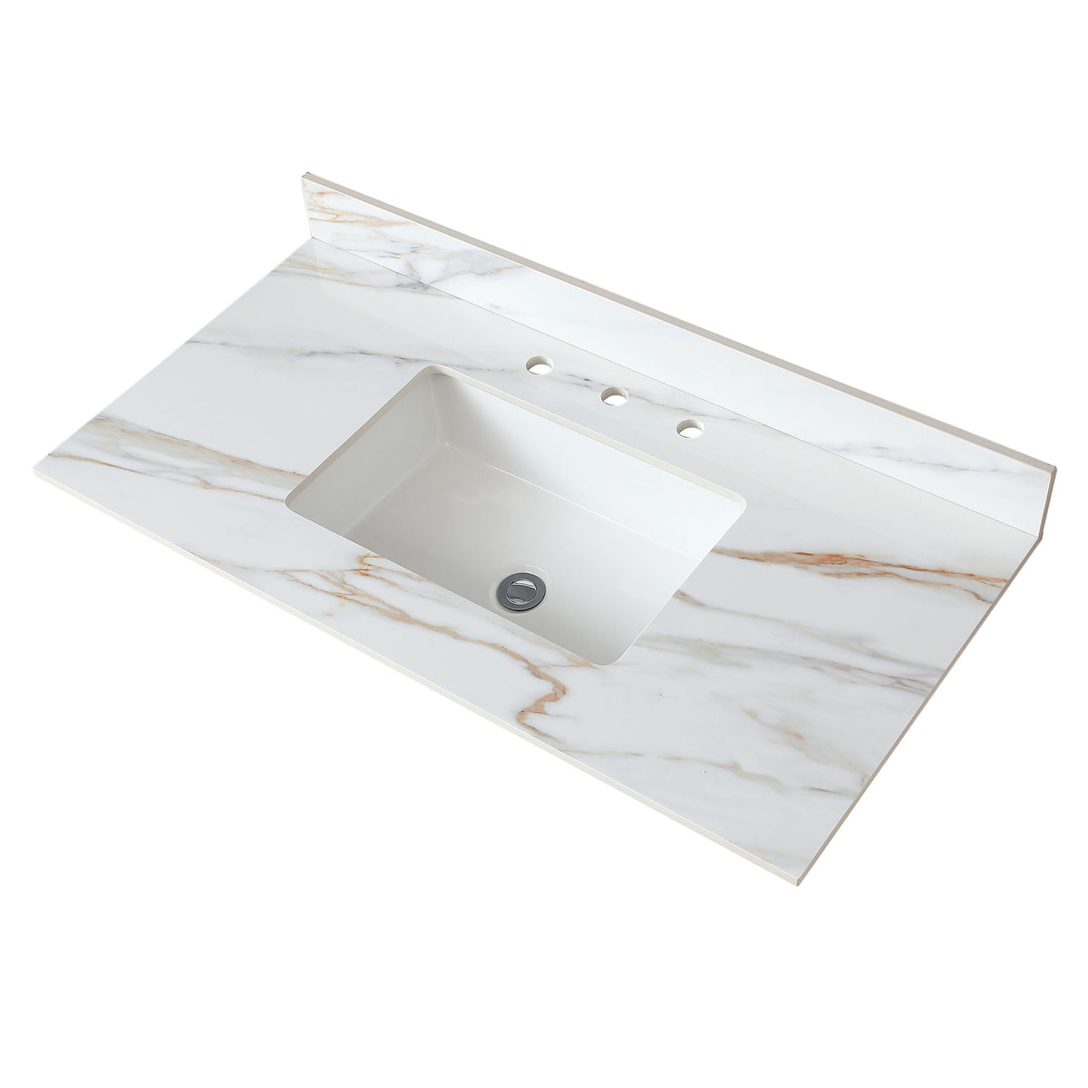 Vanity Top With Undermount Sink And Backsplash, Sintered Stone