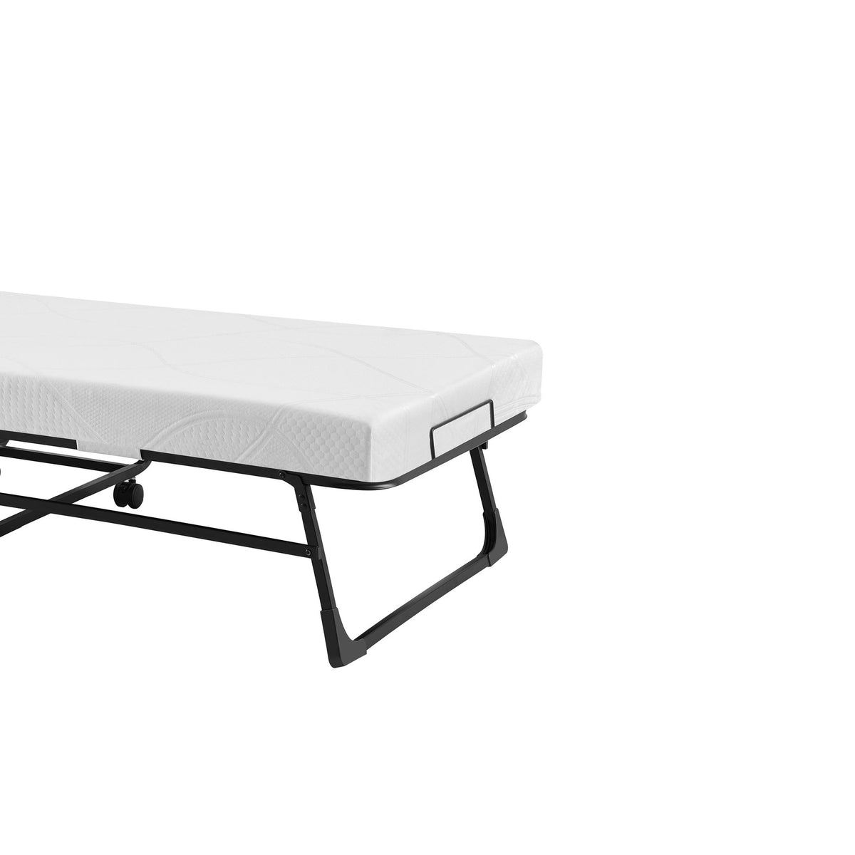 Folding Rollaway Bed With 4" Twin Mattress - White