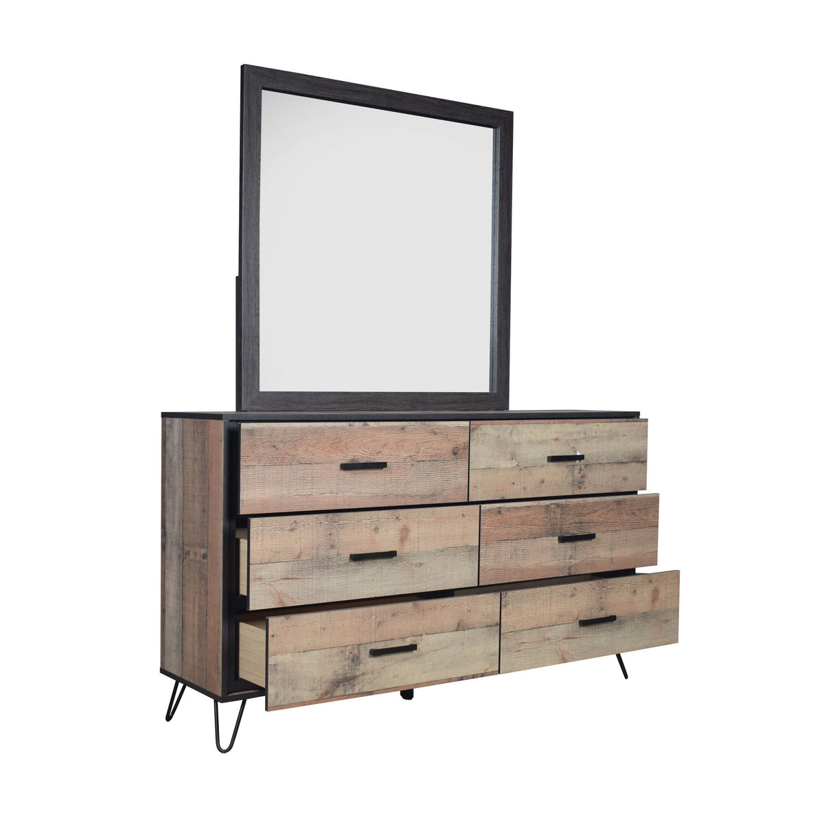 Elk River - 2 Piece Dresser & Mirror Set - Rustic White