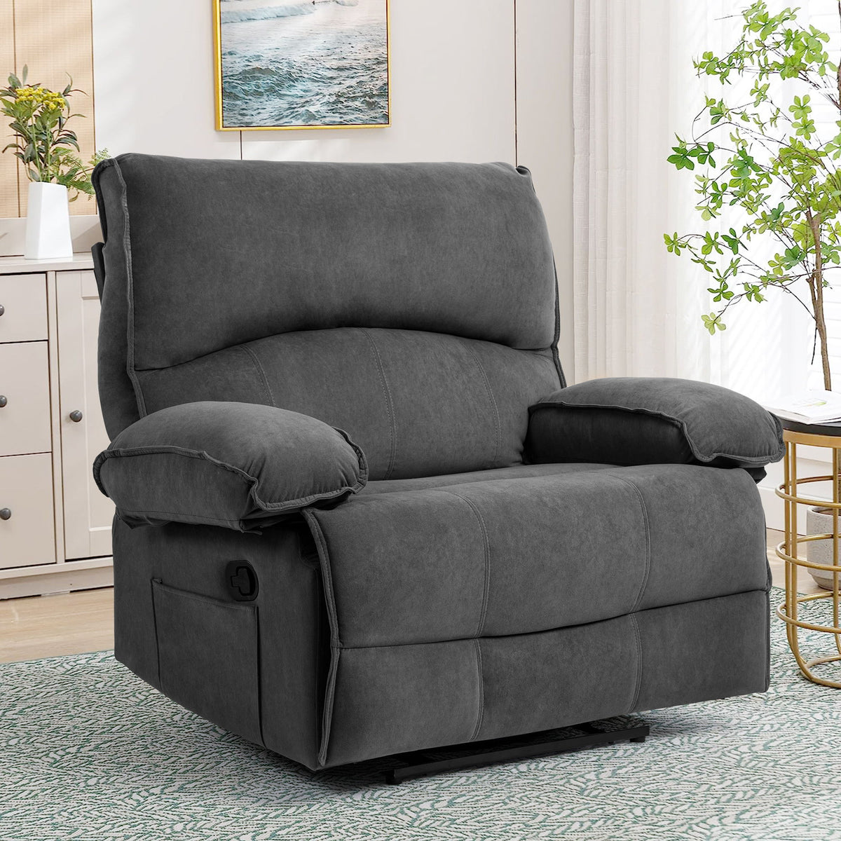 Oversized Manual Recliner Chair Sofa For Living Room