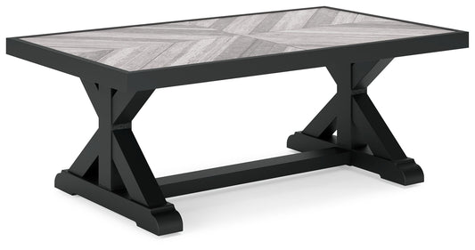 Beachcroft - Rectangular Cocktail Table - Black / Light Gray