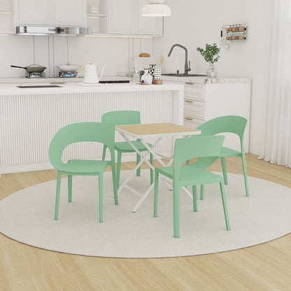4 Piece Set Of Modern Designed Single Chairs With Folding Square Table