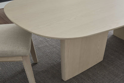 Liv - Ash Wood Oval Dining Table - White Sand