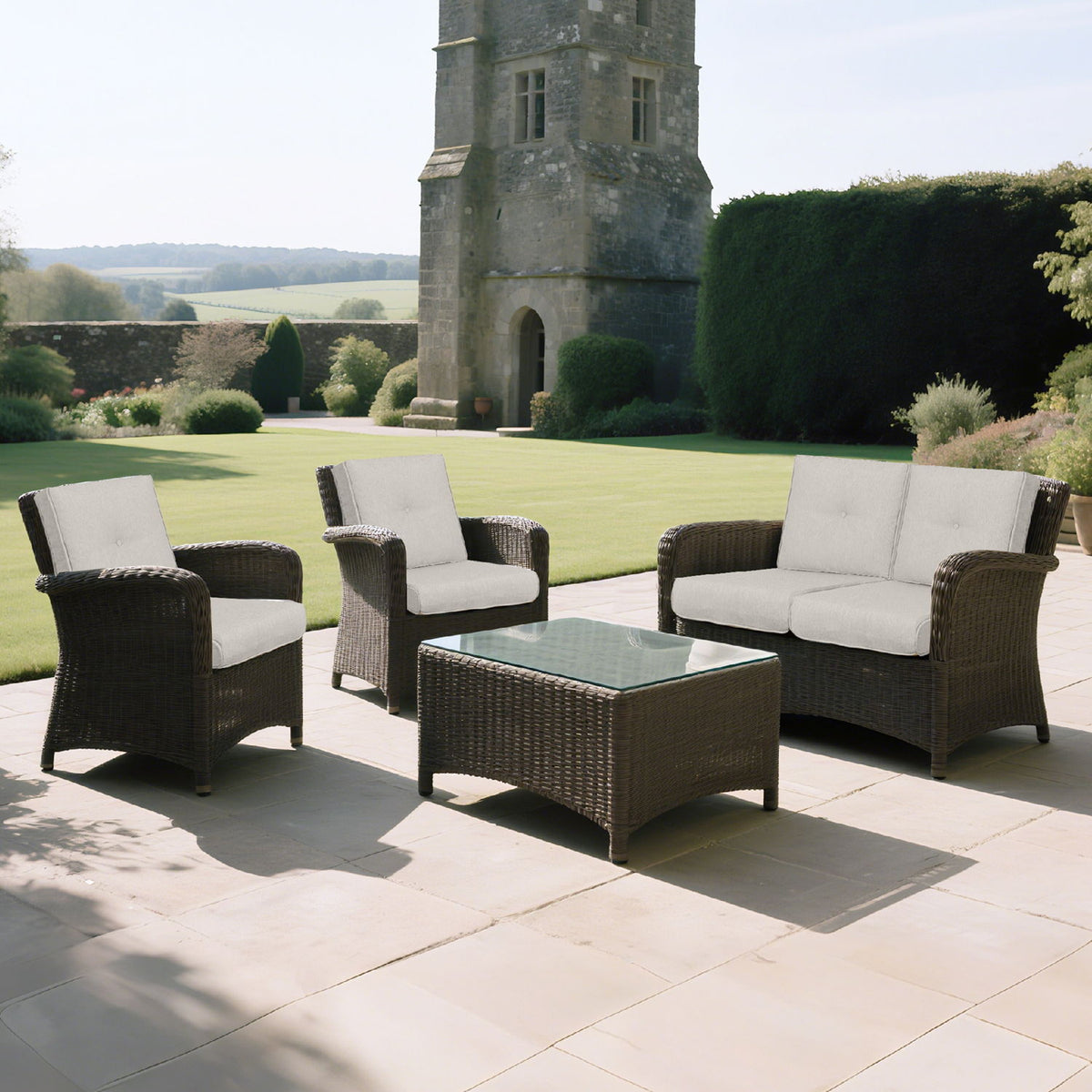 High Back Patio Chair Cushions For Garden (Set of 2)