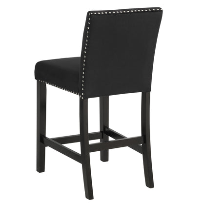 Modern 5 Piece Counter Height Dining Set With Tufted Nail Head Chairs