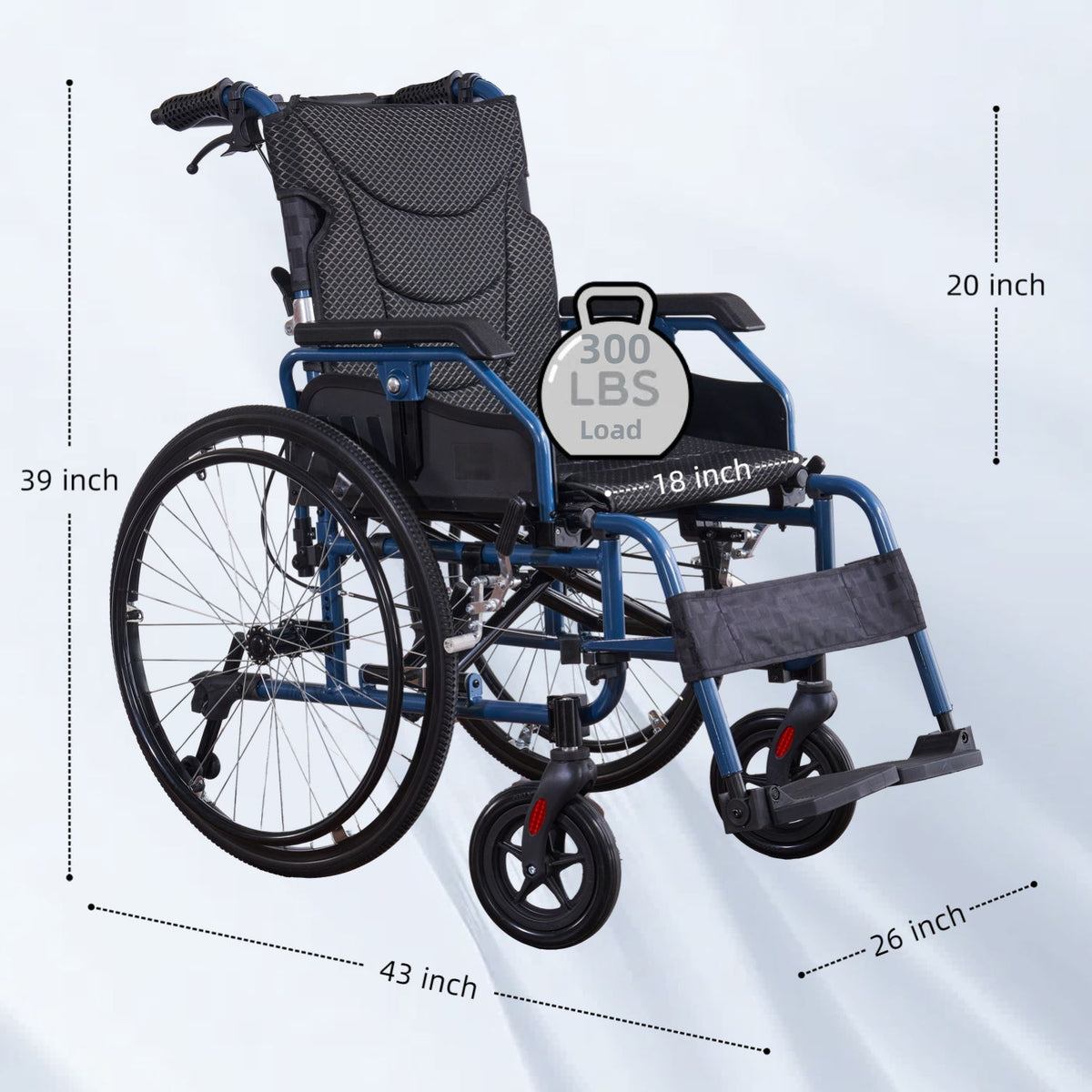 Premium Foldable Transport Wheelchair For Adults