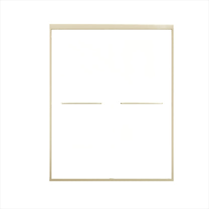 Double Sliding Shower Door, Semi-Frameless Bypass Bathroom Sliding Door With 1/4" (6 Mm) Tempered Glass For Walk-In Shower