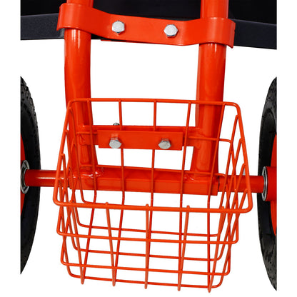 Rolling Garden Scooter Cart Seat With Wheels, 360 Swivel, Tool Tray