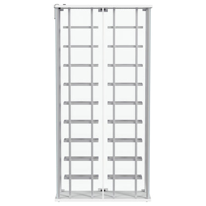 Wine Storage LED Curio Cabinet - Chrome