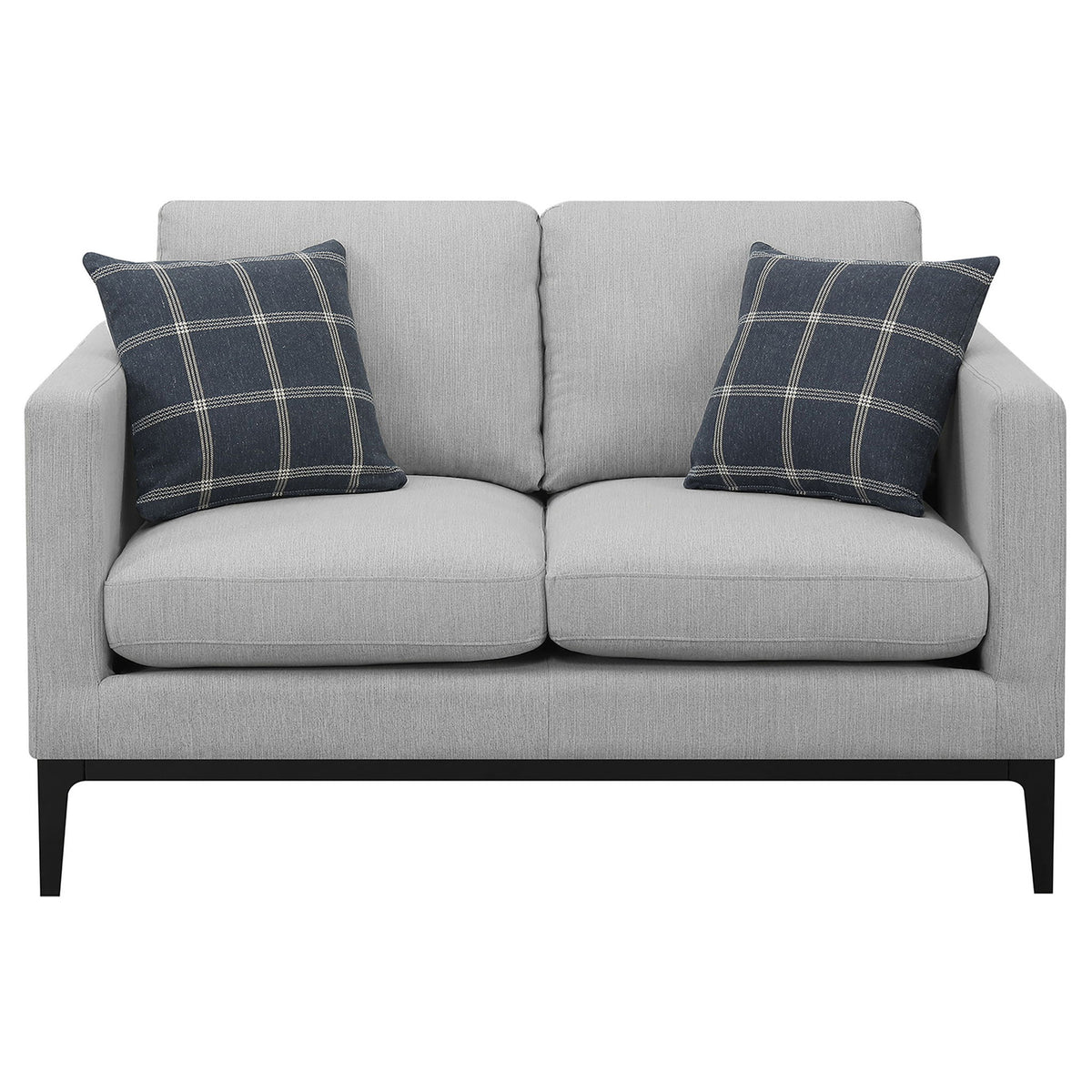 Saba - Cushion Back Loveseat With Pillow Top Arms - Light Gray
