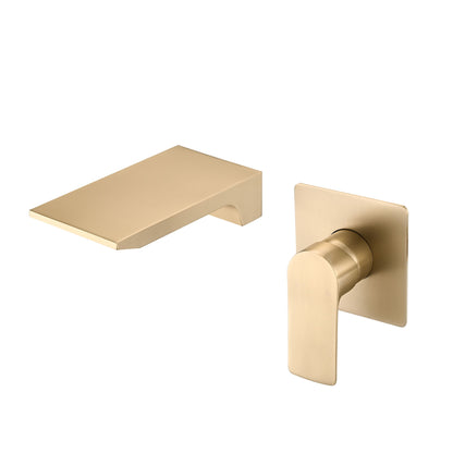 Modern Wall Mount Bathroom Sink Faucet With Waterfall Spout