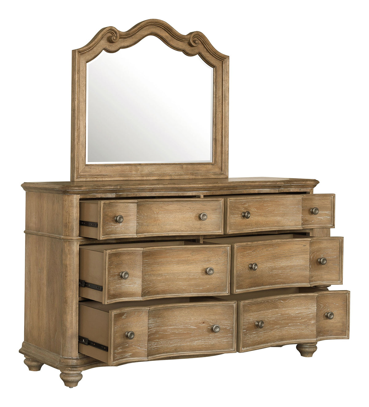 Weston Hills - Dresser With Mirror - Flax Seed