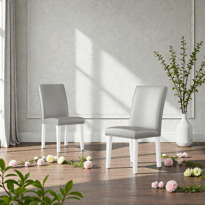 Upholstered Dining Chair With High Back Design (Set of 2)