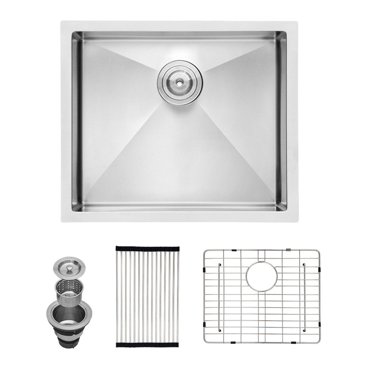 Undermount Steel Kitchen Sink, Deep Single Bowl Basin