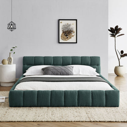 Modern Platform Bed Frame With Thick Fabric