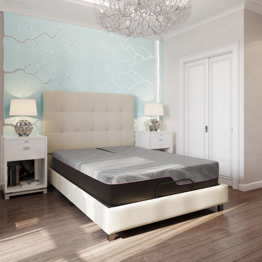 Renew - 11" Flex Head Adjustable 3-Layer Latex Foam Mattress and Bed Frame Bundle