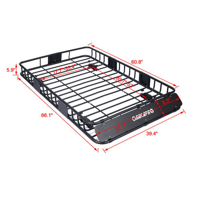 Motoring Rooftop Cargo Carrier Basket Steel, Universal Fit Roof Rack