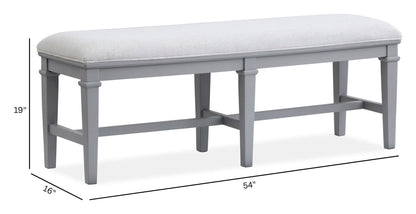 Charleston - Bench With Upholstered Seat - Harbor Gray