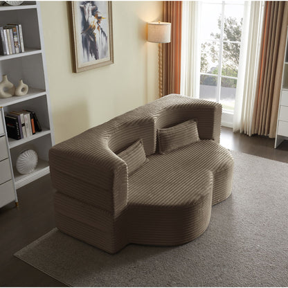 Floor Convertible Sleeper Sofa Bed With 2 Pillows