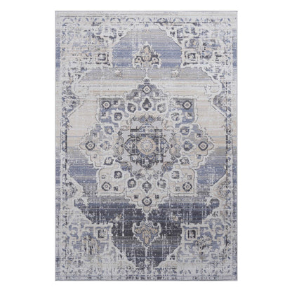 Payas - 8' X 10' Medallion Area Rug - Cream / Blue