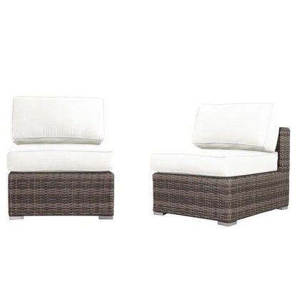 6 Seat Rattan Outdoor Lounge Set Durable - Gray Mix
