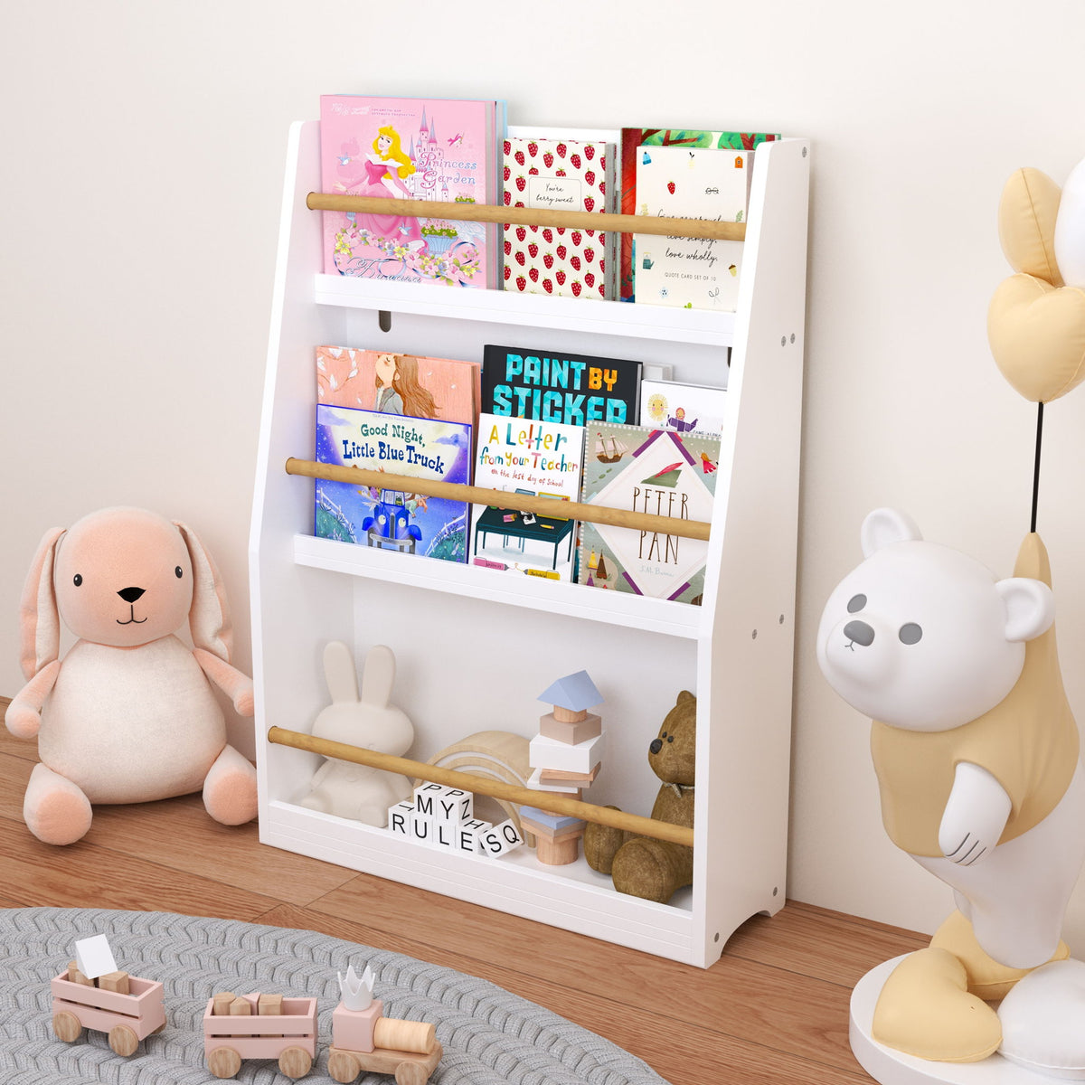 3 Tier Book Shelf, Compact Storage For Bedrooms