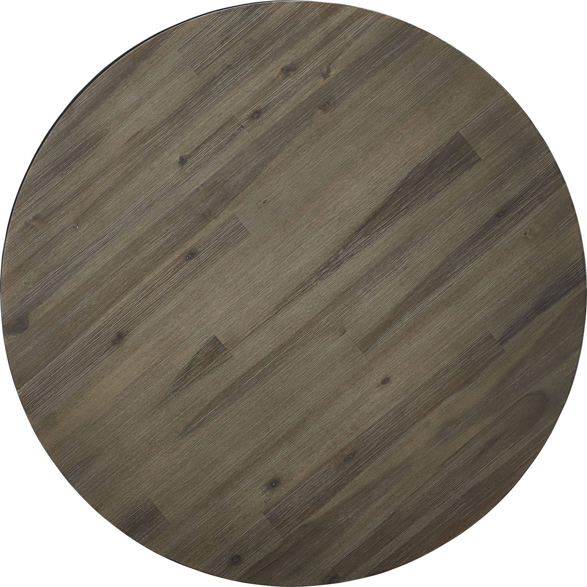 Canyon - Solid Wood And Metal Round Coffee Table - Washed Gray / Black