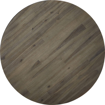 Canyon - Solid Wood And Metal Round Coffee Table - Washed Gray / Black