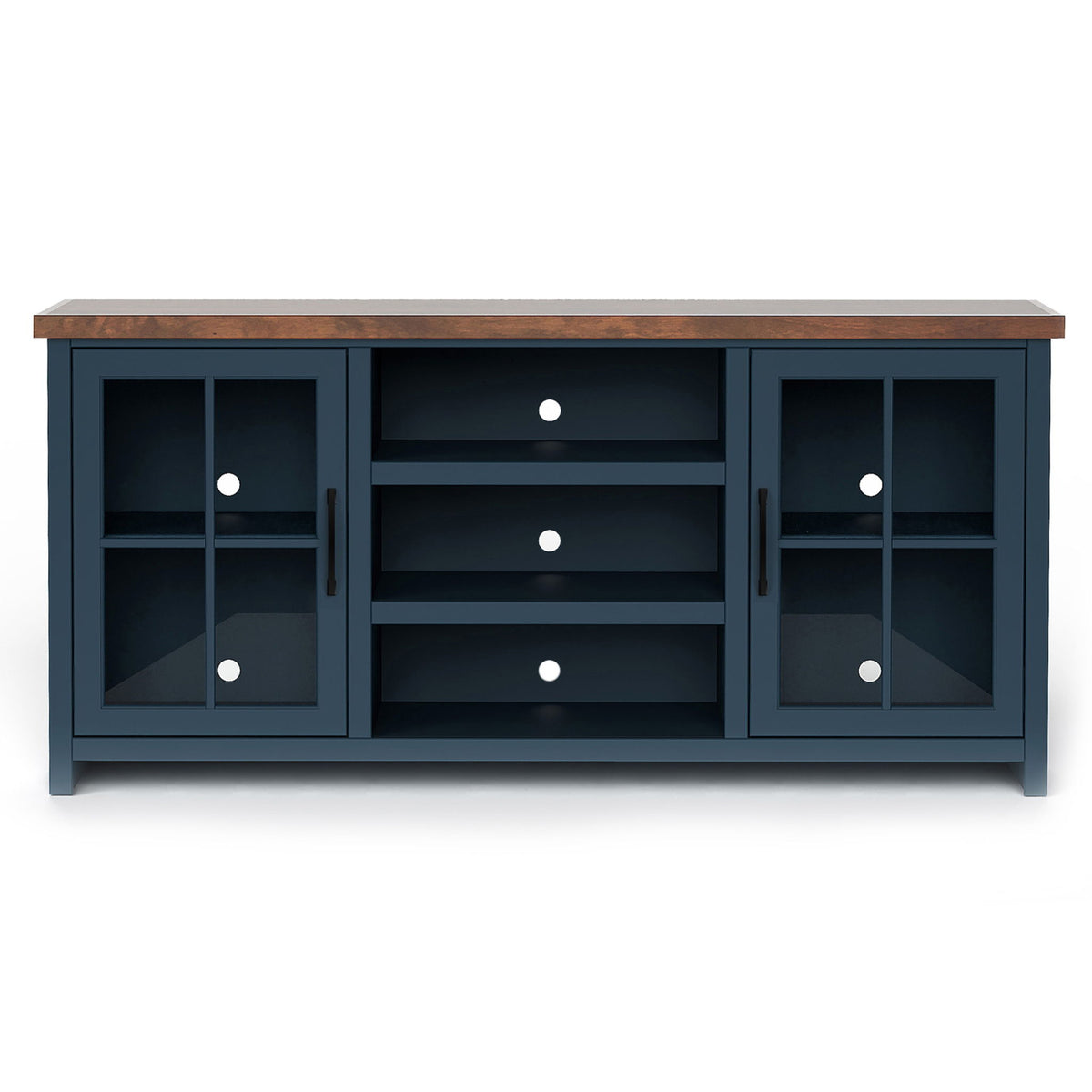 Nantucket - 67" TV Stand - Blue Denim / Whiskey