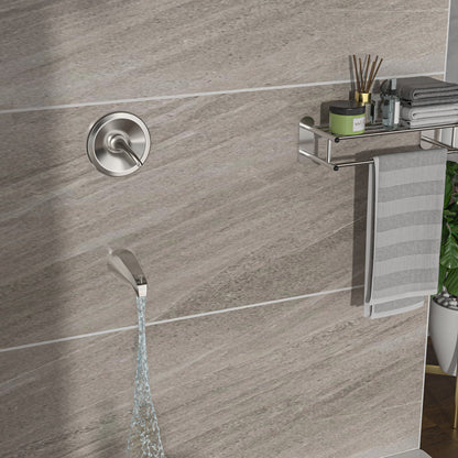 10" Round Rain Shower Head System With Waterfall Tub Spout, Wall Mounted, Stainless Steel