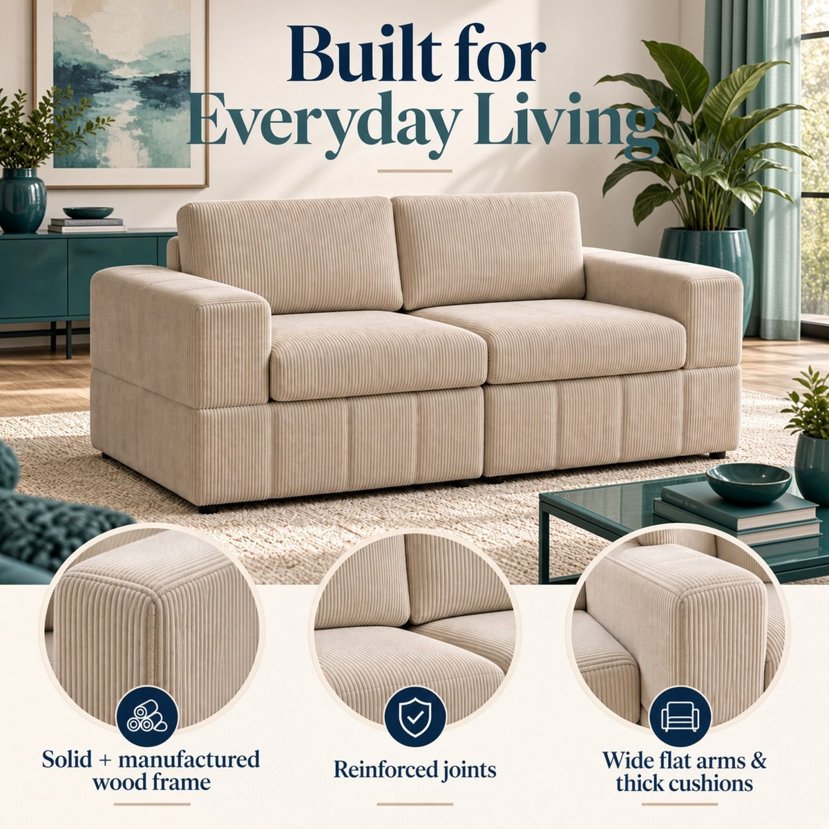 Oversized Modular Loveseat Set