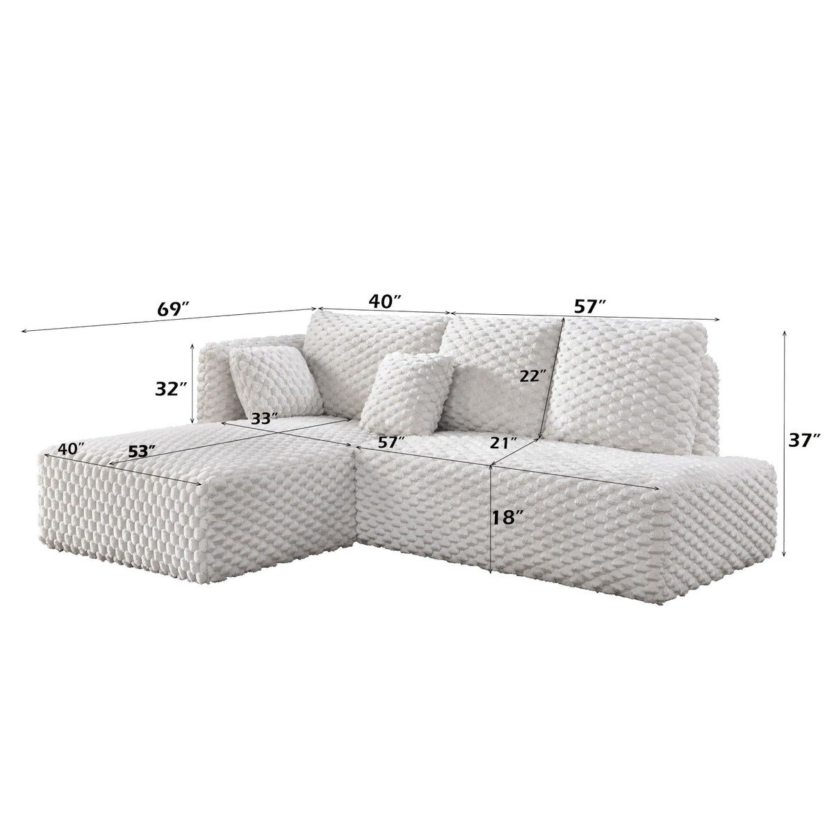 Manya - Sectional Sofa - Ivory