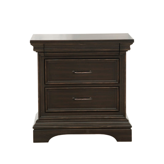 Caldwell - 2 Drawer Nightstand - Smoked Molasses