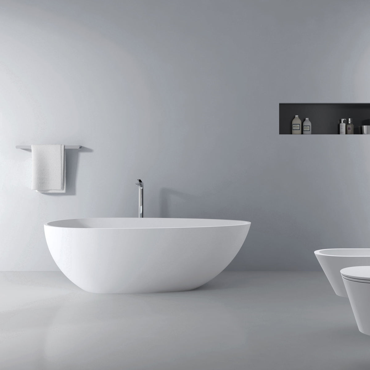 Solid Surface Freestanding Soaking Bathtub For Bathroom